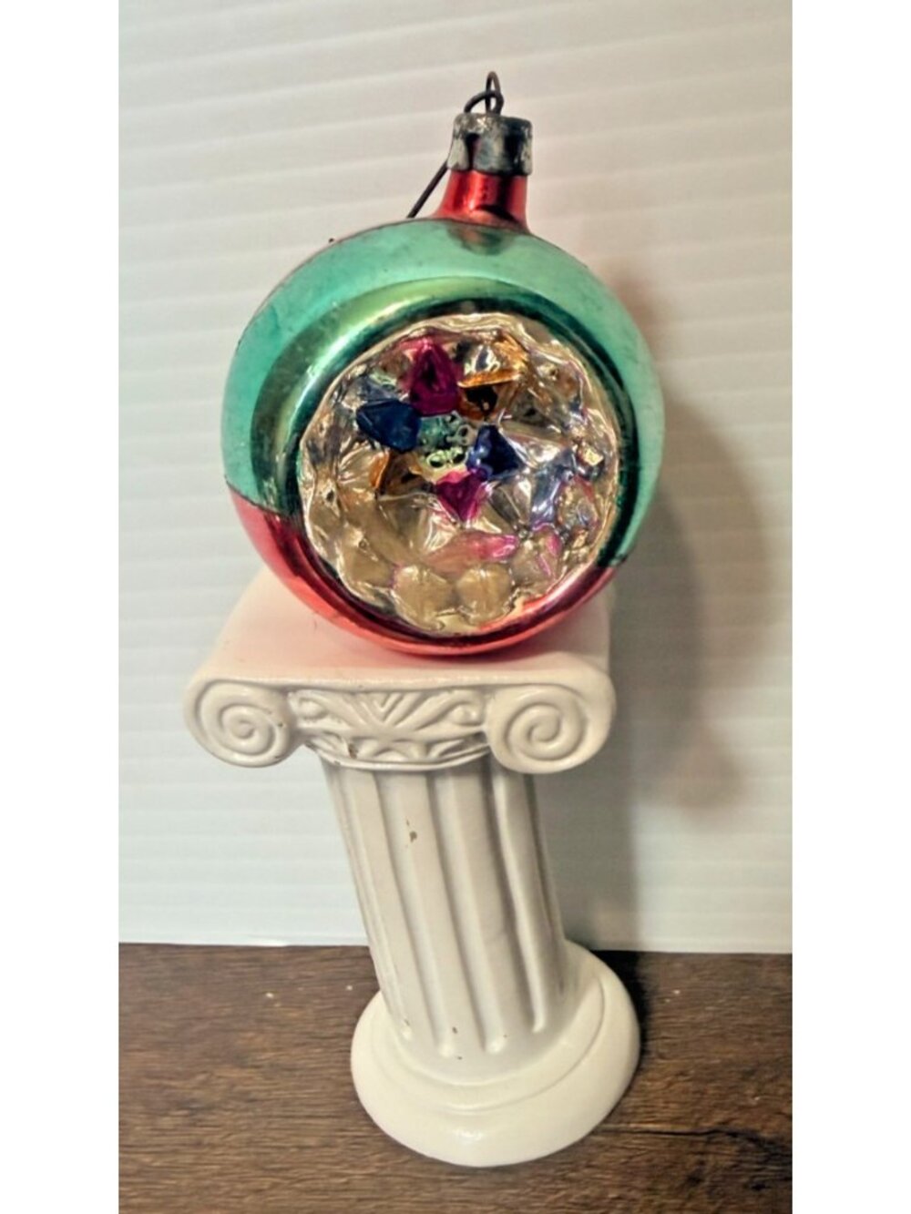VTG Mercury Glass Ornament  Indent Poland 3"